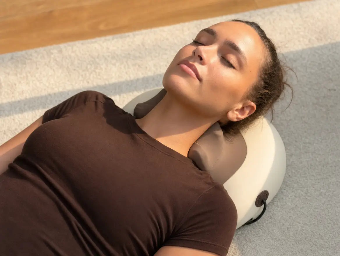 The device cradling the neck where fluid drains