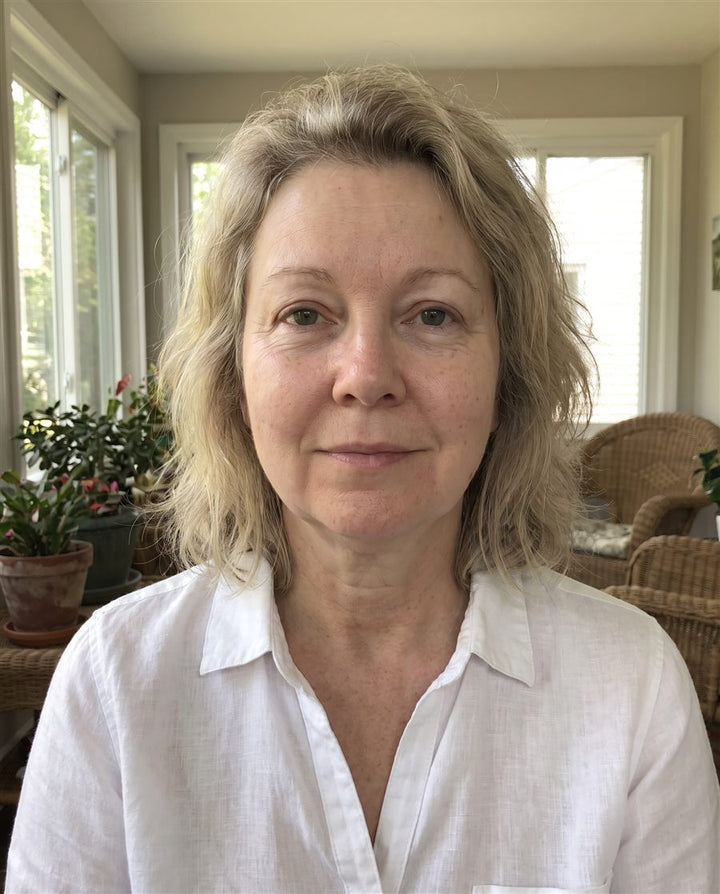 After: a woman's face, front view