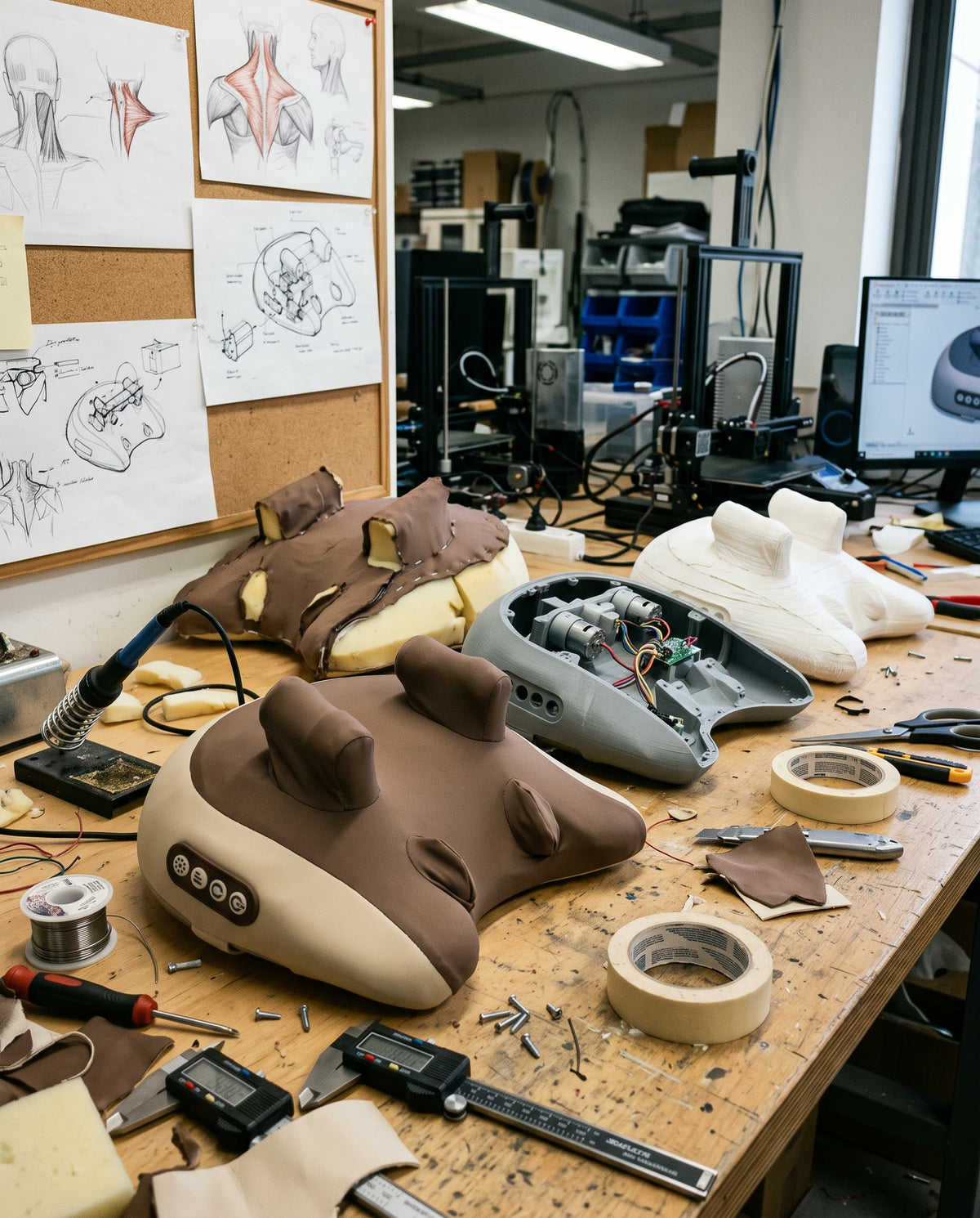 HiZoo prototypes on a design workbench